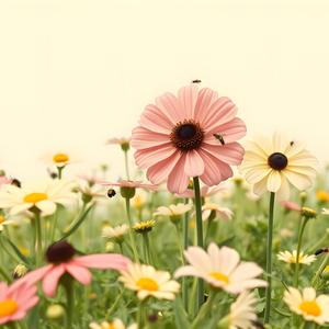 현악기를 뽑는 현악기, 부드러운 금관악기 악센트, 꾸준한 해피 비트가 어우러진 장난스럽고 따뜻한 배경 음악