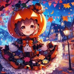 南瓜女孩的快乐万圣节