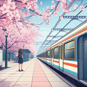 桜散る駅で