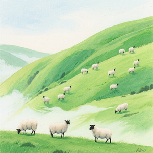 エメラルドの風、羊たちの丘