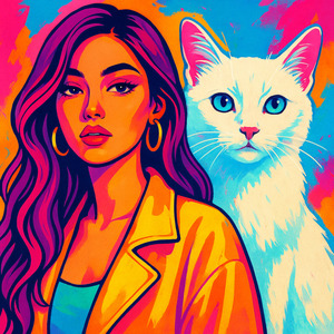 Белая кошка