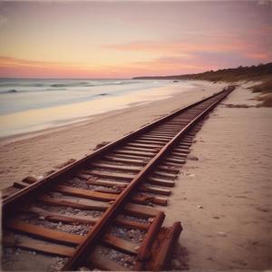 古い駅 海の側に