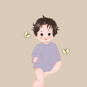 听磁带的小女孩