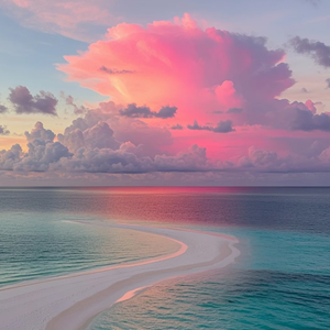 落霞海边的欢乐