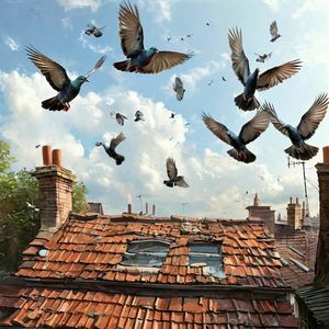 Голуби летят над нашей крышей