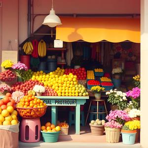 유쾌한 피아노 코드와 부드러운 손뼉이 어우러진 밝고 통통 튀는 우쿨렐레 곡은 친근한 동네 시장 분위기에 딱 맞습니다.