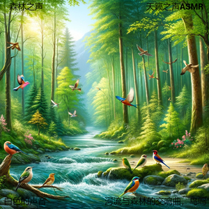 森林中的小夜曲，伴随着河流和鸟儿