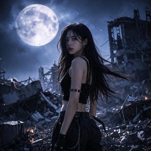 어둠속에 뜨는 달