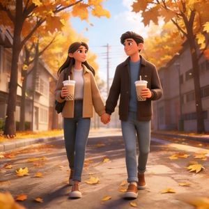 秋天第一杯奶茶的甜