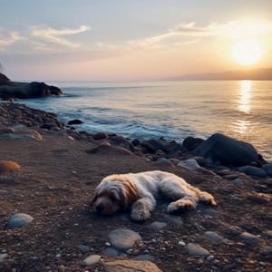 Descanso Del Retriever En El Arrecife