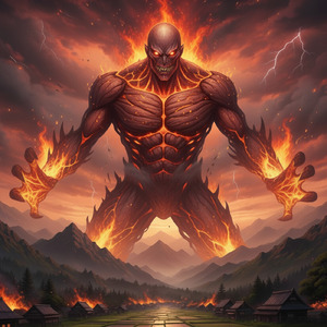 山神が火の巨人となり悪人を探す・映画のようなストーリーミュージック