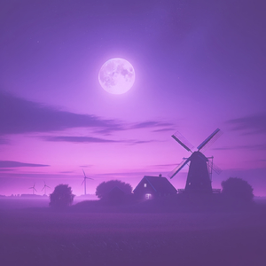 静かな夜の川辺