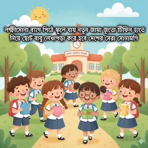 লক্ষীসোনা ব্যাগ পিঠে স্কুলে যায় নতুন জামা জুতো টিফিন হাতে নিয়ে ছোট বাবু লেখাপড়া করে হবে দেশের সেরা সোনামণি Lokkhisona Bag Niye School Jay Notun Jama Jutu Tiffin Hate Niye Chuto Babu Lekhapora Kore Hobe Desher Sera