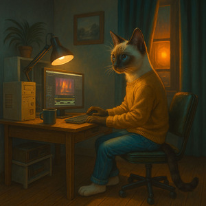 夜明けの森の小道を歩む