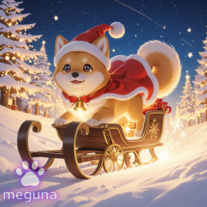 こいぬサンタのそりレース！