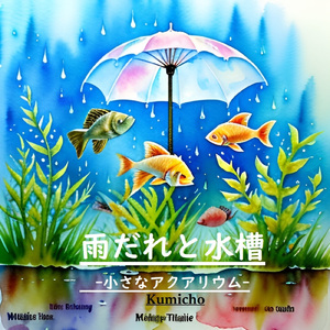 雨だれと水槽-小さなアクアリウム-