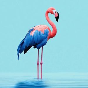 blue flamingo