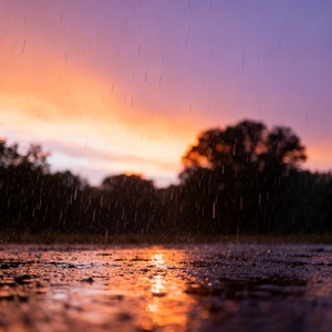 雨打湿孤单的黄昏