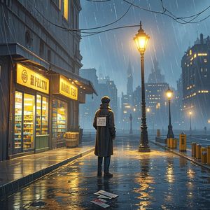 雨浸的城