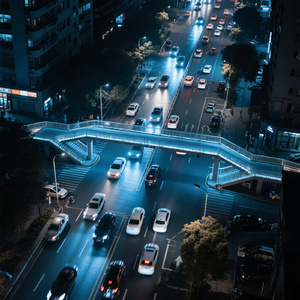 真夜中の歩道橋