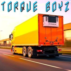 Lastbilen Kör Kylvaror Med Mat i En Kyltransport Från Jord till Bord (Kylaggregat Håller Kylan i Frukt och Grönt, Kött och Fisk)