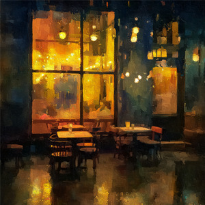 真夜中のカフェテラス