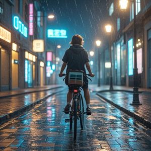 雨夜骑行-星辰大海