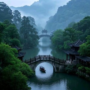 烟雨皱