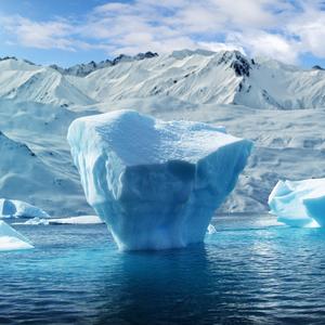 북극의 날카로운 추위와 차가운 눈이 내리는 소리