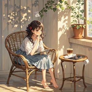 午后的藤椅-彩莲LI