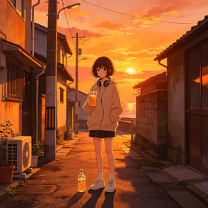 橘色日落