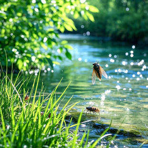 催眠蝉鸣声钢琴声：山谷、清风、舒缓