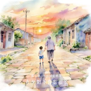 在夕阳下背影很长
