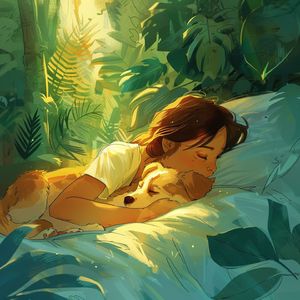 雨滴滴入平静的湖面（白噪音疗愈）