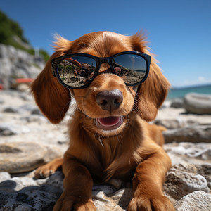 Eterno Juego Canino Oceánico Junto Al Mar