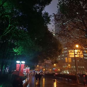 雨街孤独行影
