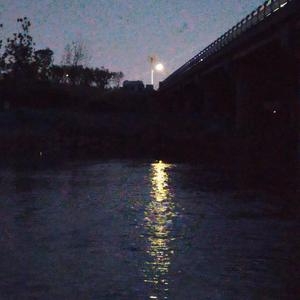 Reflection of a street lamp