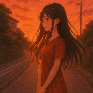 茜色に染まる坂道