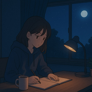 ナイトカフェの薄明り