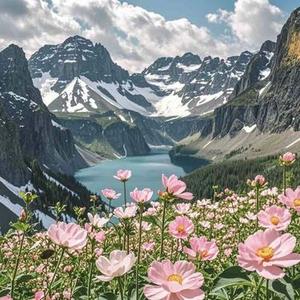 长白山下为你盛开美丽花朵