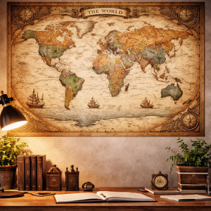 mapa na parede