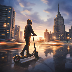 Пока на самокате