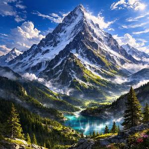 雄大な山に抱かれて