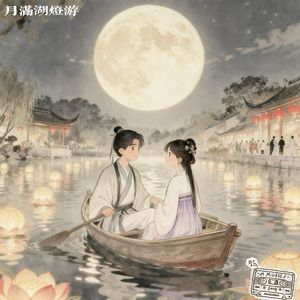 月满湖灯游