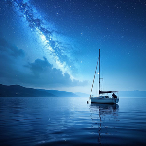 星空下的白帆船
