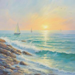 砂浜と仔犬の足跡