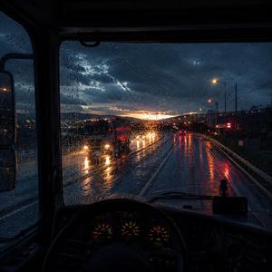 Nocna trasa ciężarowką