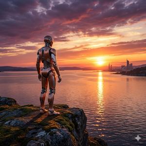 Humanoids i solnedgang