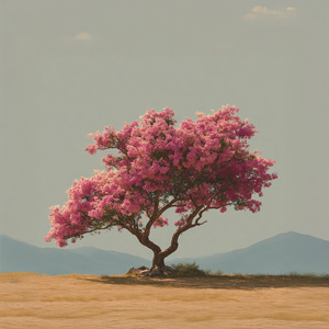 백일 붉은 꽃나무