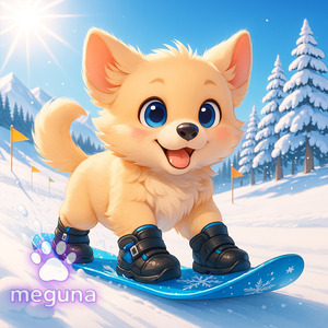 こいぬスノーボード初チャレンジ！